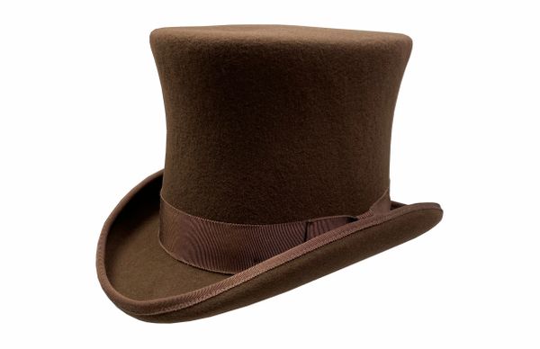 Brown cheap top hat