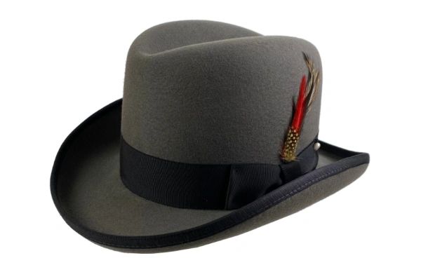Deluxe Godfather Homburg in Charcoal with Black Band #NHT25-03B