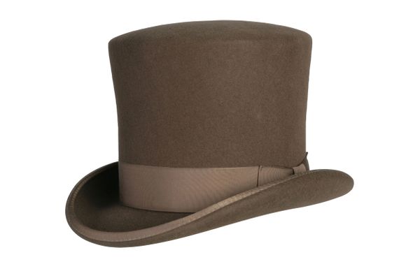 Victorian Caroler Tall Top Hat in Pecan #NHT18-99