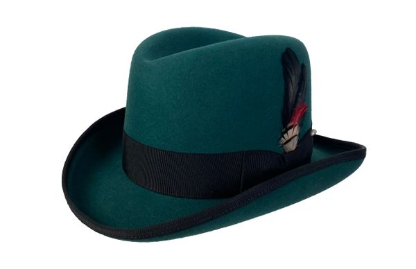 Deluxe Homburg in Dark Green with Black Band #NHT25-21B