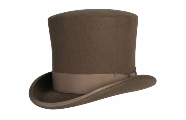 Victorian Caroler Tall Top Hat in Pecan #NHT18-15