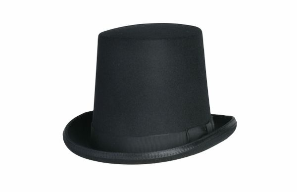 Lincoln Straw Top Hat, Stovepipe Top Hat, Extralarge Straw Top Hat