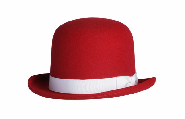 Tall Derby Bowler Hat in Red #NHT09-50