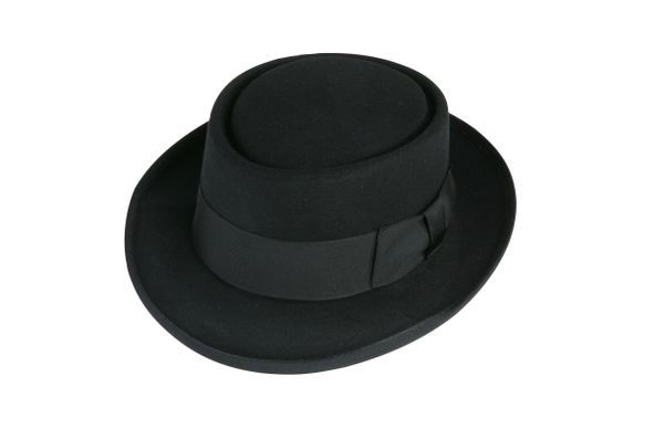 Black pork pie store hat men's