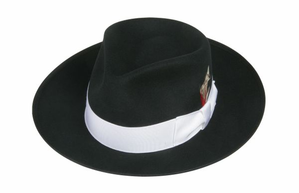 Zoot Fedora Hat in Black with White Band #NHT19-01W