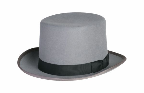 Classic Top Hat in Grey with Black Band #NHT01-02B