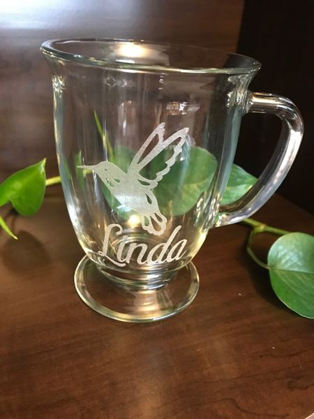 Custom Engraved Etched Printed Personalized Large 16oz Clear Glas