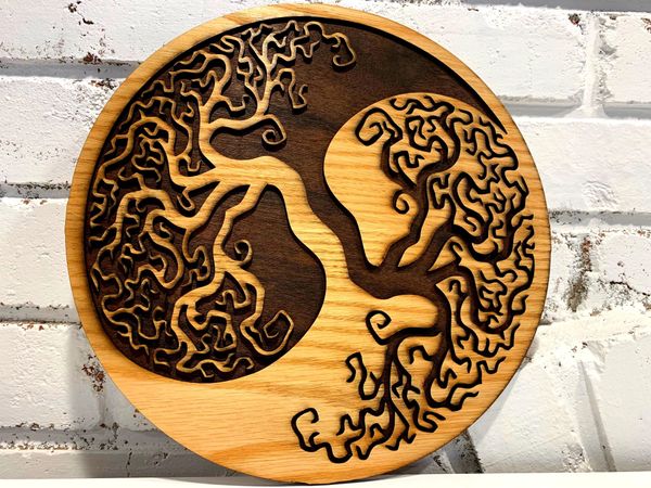 Yin Yang Tree of Life, Wood Wall Decor Art, Wooden Tree of Life