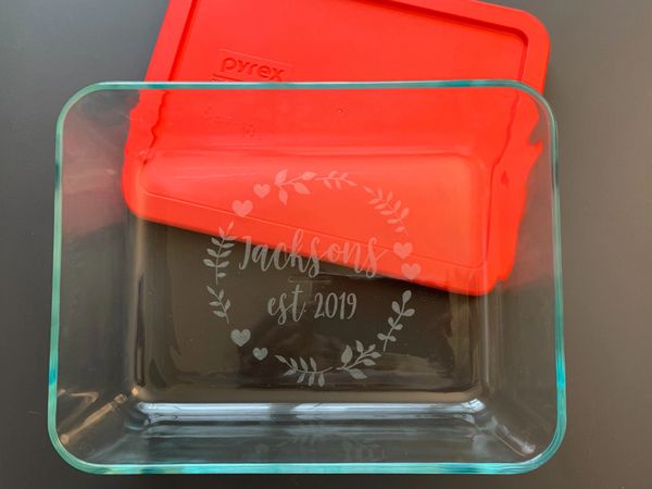 Custom Casserole Dish - Personalized Casserole Dish - Etched Cass