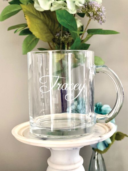 Personalized Glass Coffee Mug