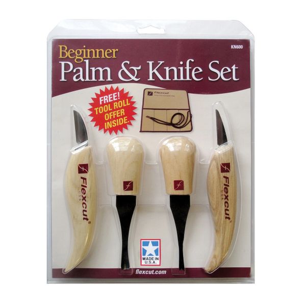 Flexcut Beginner Palm & Knife Set KN600 56KN600 MDI Woodcarvers Supply