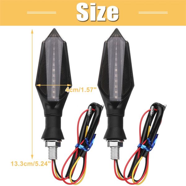 2 PAIR 12V WATERPROOF LED MOTORCYCLE TURN SIGNAL INDICATORS WITH