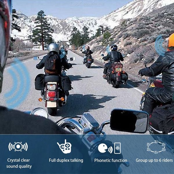 V6S Bluetooth Intercom 6 Riders Helmet Communication