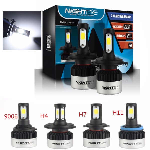 Nighteye - Lampadine auto LED faro - H1 H4 H7 72 W 9000 lm/set 6500 K  bianco freddo : : Auto e Moto