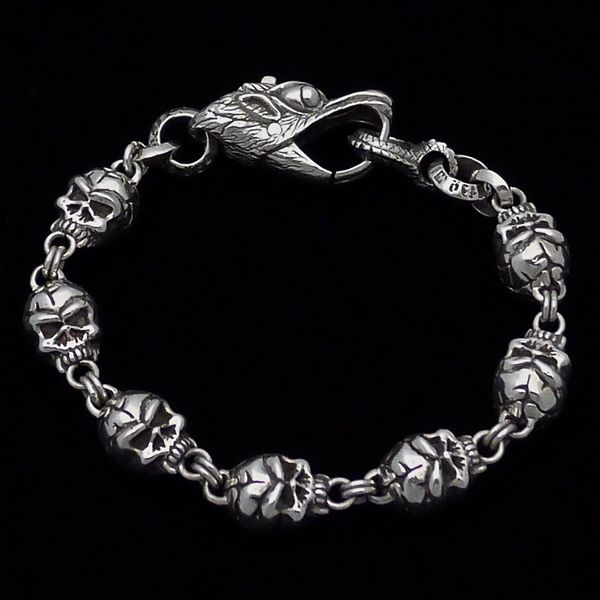 44. Skulls - Sterling Silver Bracelet