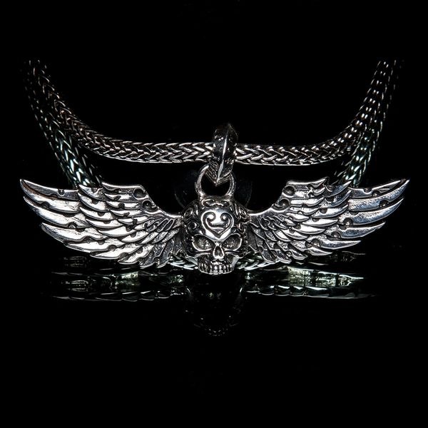 33. Skull and Wings - Sterling Silver Pendant