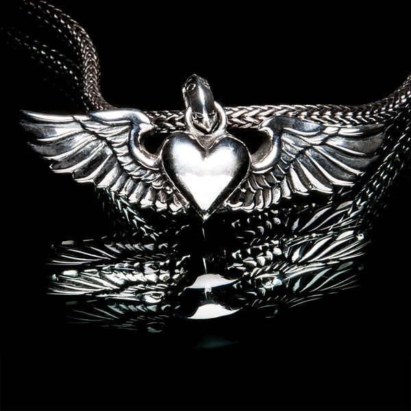 63. Heart with Wings - Sterling Silver Pendant