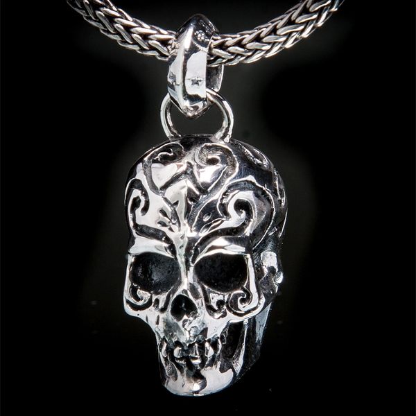 65. Tattoo Skull - Sterling Silver Pendant