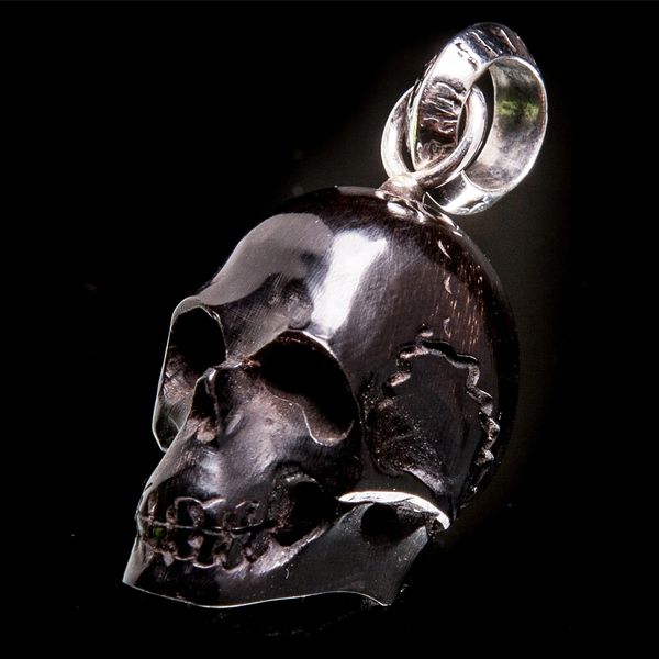 51. Skull - Sterling Silver & Water Buffalo Horn Pendant