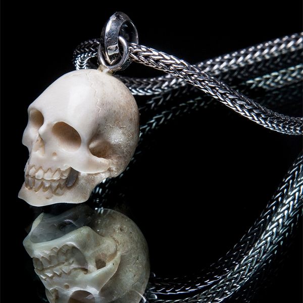 51. Skull - Sterling Silver & Bone Pendant