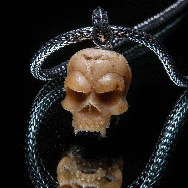 52. Mad Skull - Sterling Silver & Bone Pendant