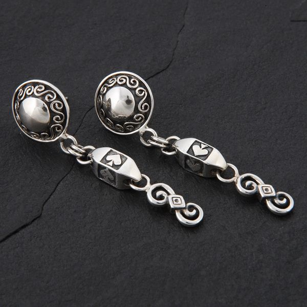 19. Ace of Spades - Sterling Silver Post Earrings