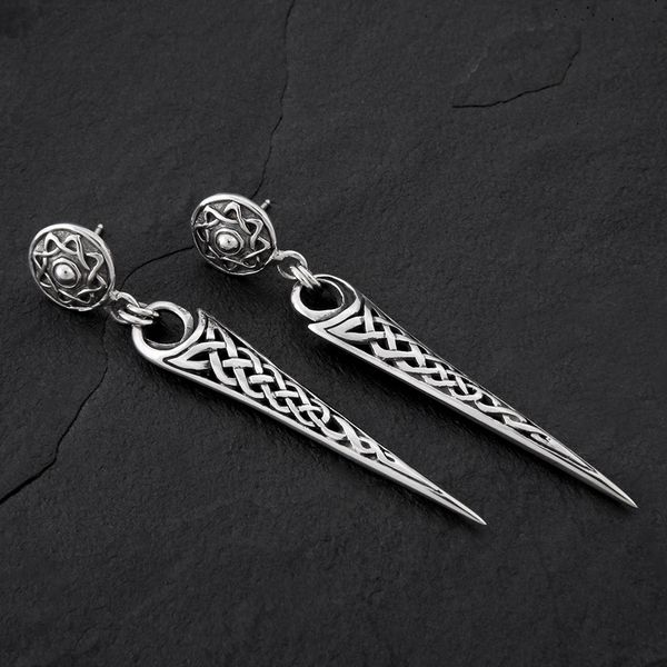 23B. Celtic Shield - Sterling Silver Post Earrings