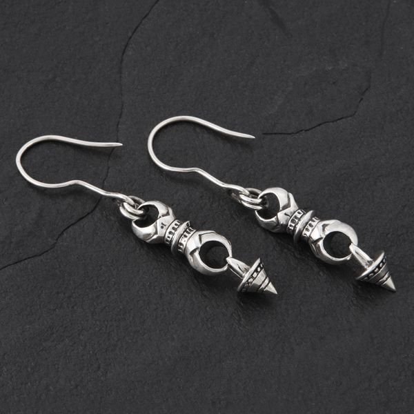 07. Geo-007 - Sterling Silver Drop Earrings
