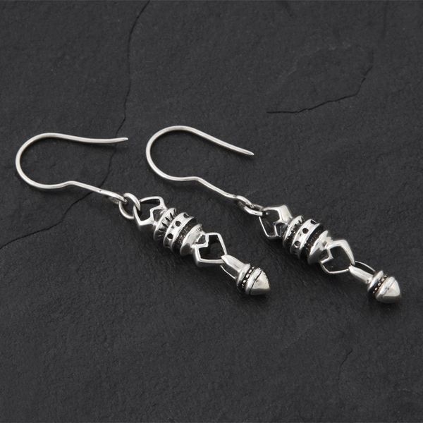 09. Geo-009 - Sterling Silver Drop Earrings