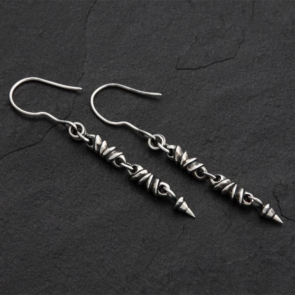 10. Geo-010 - Sterling Silver Drop Earrings