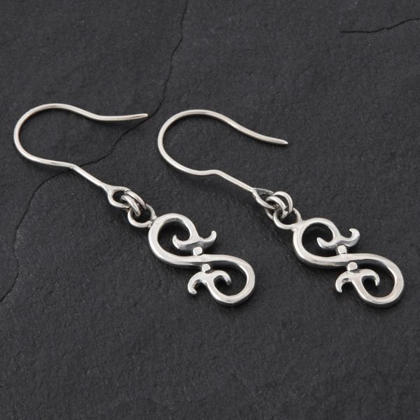 16. Geo-016 - Sterling Silver Drop Earrings