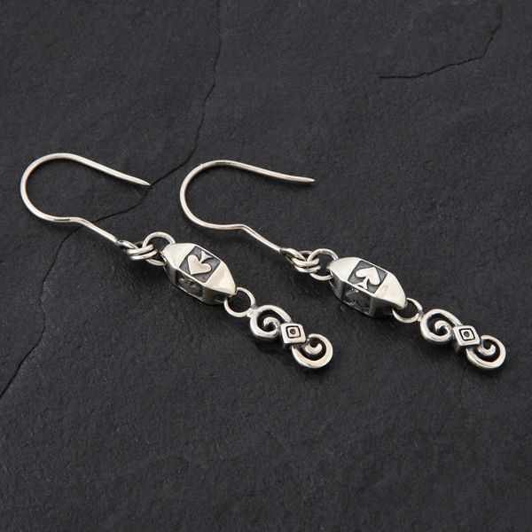 19. Ace of Spades - Sterling Silver Drop Earrings