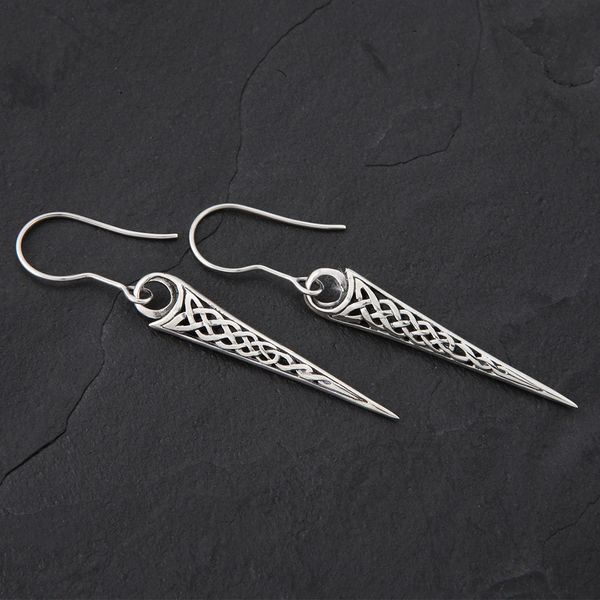 23A. Celtic - Sterling Silver Drop Earrings