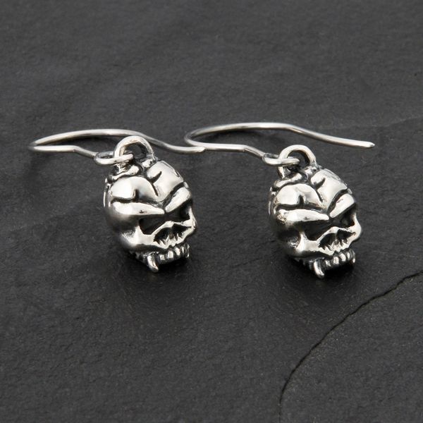 44. Skulls - Sterling Silver Drop Earrings