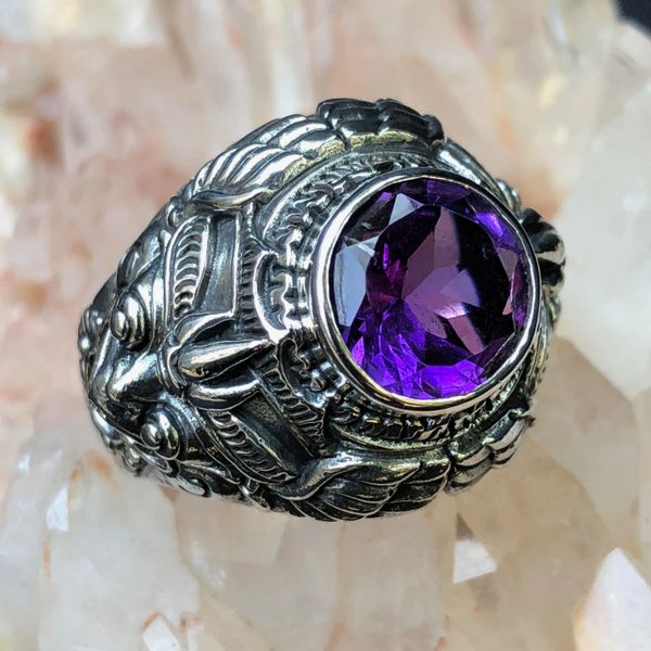 61. Garuda - Amethyst Sterling Silver Ring