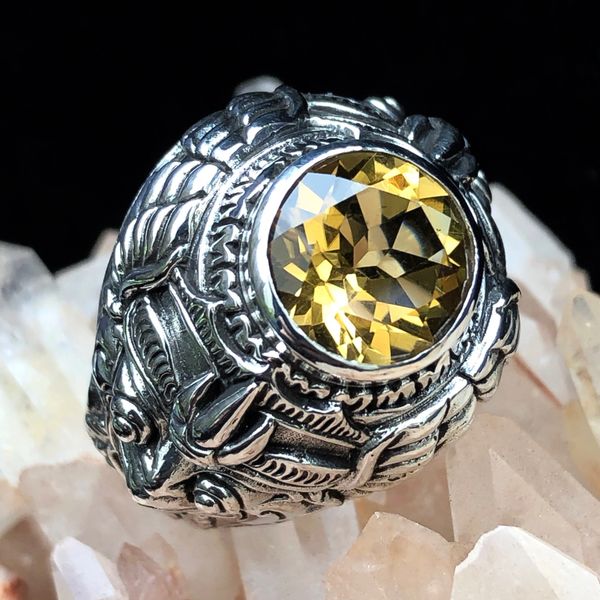 61. Garuda - Citrine Sterling Silver Ring