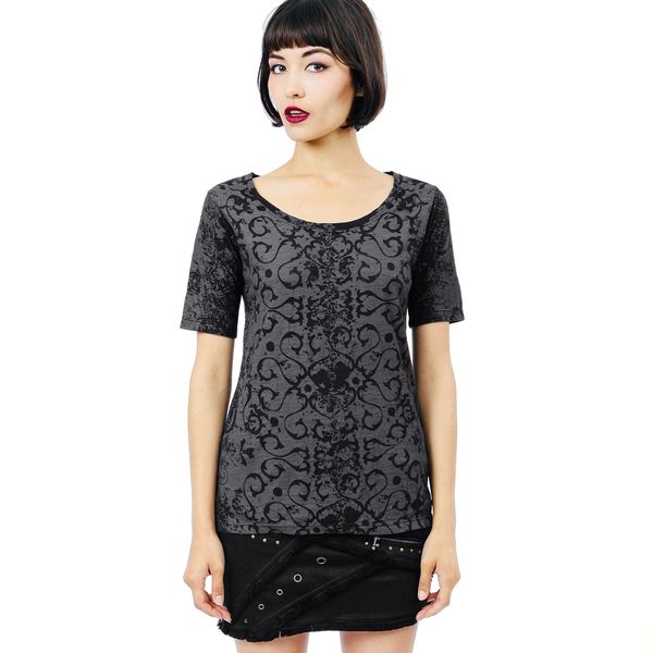 Adelaide Top Short Sleeves - Black Dragon