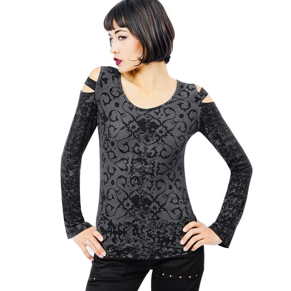 Hannah Top Long Sleeves - Black Dragon