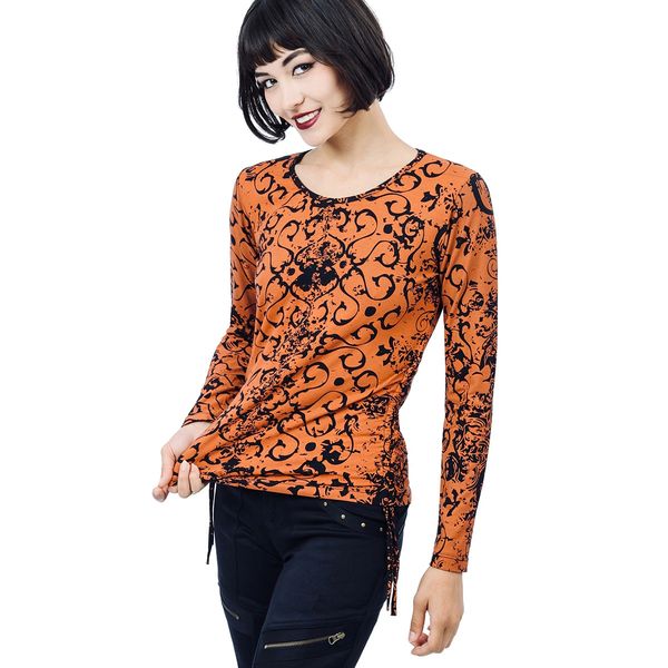 Katya Top Long Sleeves - Orange Dragon