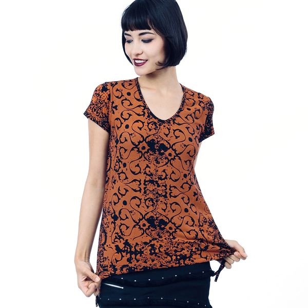 Destiny Top Short Sleeves - Orange Dragon