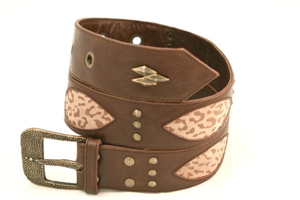 Cheetah Print - Leather Belt - 1I