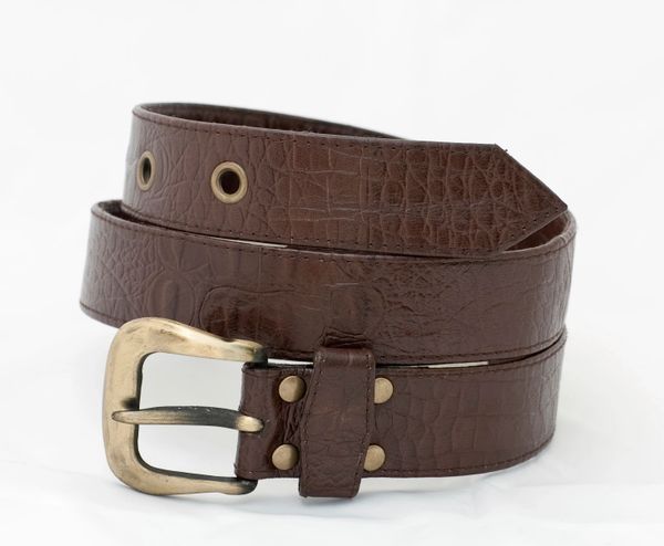 Crocodile Print - Leather Belt - 3C