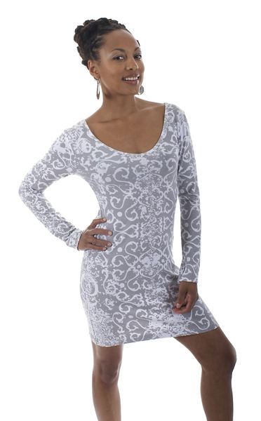 Dress 05 - White Dragon Long Sleeve Dress