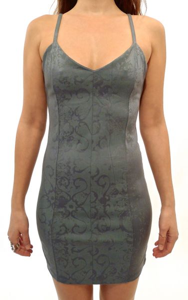 Dress 11 - Grey Dragon Spaghetti-Strap Mini Dress