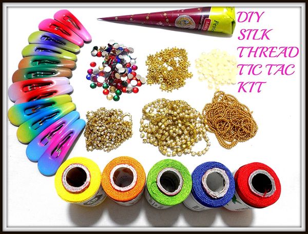 Silk Thread Tic Tac Hair Pins Diy Kit With Multiple Accessories