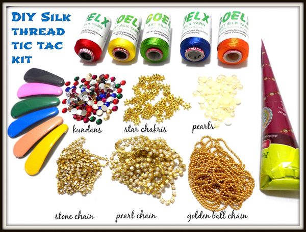 Silk Thread Tic Tac Hair Pins Diy Kit With Multiple Accessories