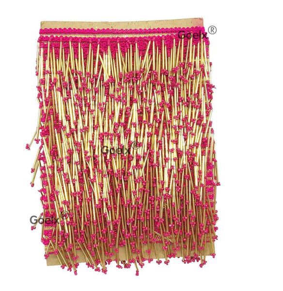Goelx 9 5 Mtr Golden Latkan Hanging Tassel Lace For Dresses