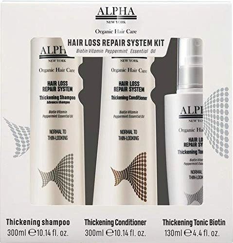 Thickening Shampoo, Thickening Conditioner, Thickening Tonic Biotin, Hair Loss System by ALPHA NEW YORK