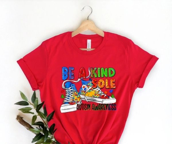 Adult Be A Kind Sole T-Shirt-Red Unisex