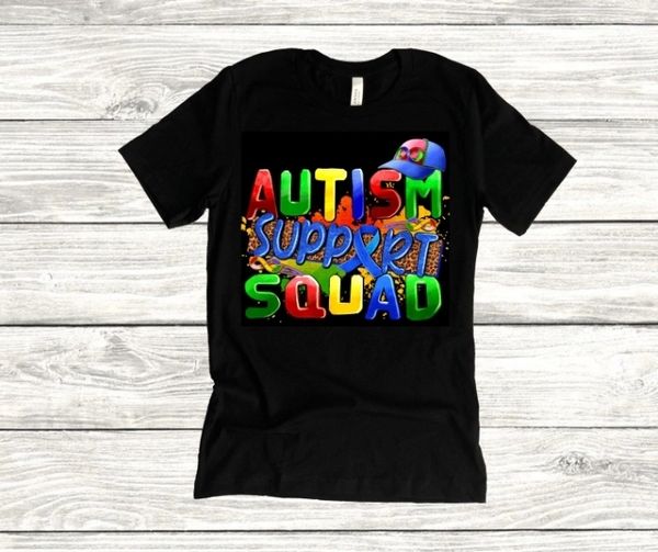 Adult Autism Support Squad-T-Shirt-Black-Unisex